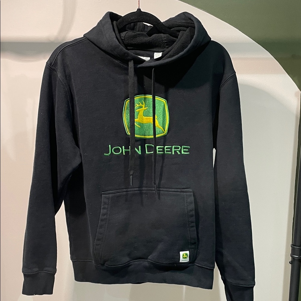 John Deere Black and Green Logo Hoodie